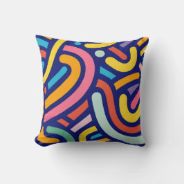Kleurrijke Abstracte Lijnen Kussen