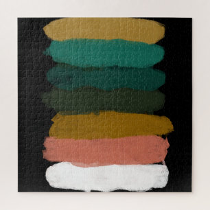 Kleurrijke abstracte lijnen, moderne penseelstreke legpuzzel