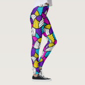 Kleurrijke Abstracte Lijnen Naadloze Patroon Leggings (Rechts)