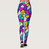 Kleurrijke Abstracte Lijnen Naadloze Patroon Leggings (Achterkant)