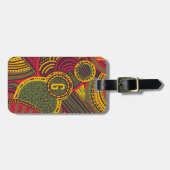 Kleurrijke Abstracte lijnen | Roze Paars geel groe Bagagelabel (Voorkant horizontaal)