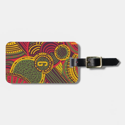 Kleurrijke Abstracte lijnen | Roze Paars geel groe Bagagelabel (Voorkant horizontaal)