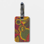 Kleurrijke Abstracte lijnen | Roze Paars geel groe Bagagelabel (Achterkant verticaal)