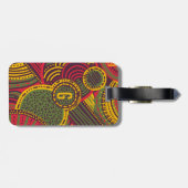 Kleurrijke Abstracte lijnen | Roze Paars geel groe Bagagelabel (Achterkant horizontaal)