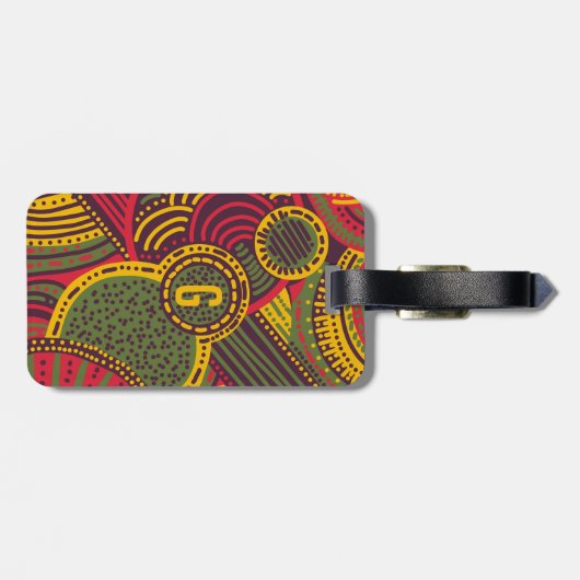 Kleurrijke Abstracte lijnen | Roze Paars geel groe Bagagelabel (Achterkant horizontaal)