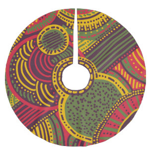 Kleurrijke Abstracte lijnen   Roze Paars geel groe Kerstboom Rok