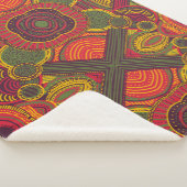 Kleurrijke Abstracte lijnen | Roze Paars geel groe Sherpa Deken (3/4)