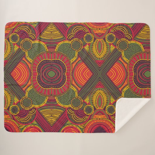 Kleurrijke Abstracte lijnen | Roze Paars geel groe Sherpa Deken (Voorkant (horizontaal))