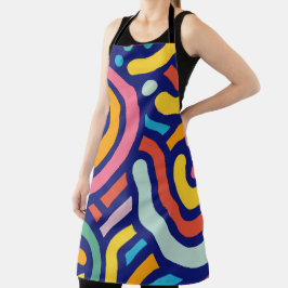 Kleurrijke Abstracte Lijnen  Schort