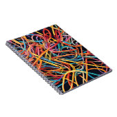 Kleurrijke Abstracte lijnen spiraal Notitieboek (Rechterzijde)