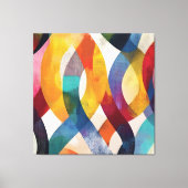 Kleurrijke Abstracte Lintwervelingen Canvas Afdruk (Voorkant)