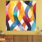 Kleurrijke Abstracte Lintwervelingen Canvas Afdruk (Insitu (Woonkamer))
