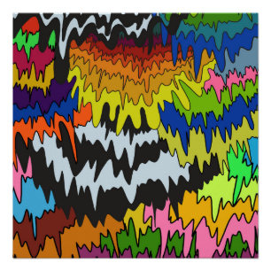Kleurrijke Abstracte Liquid Drip Bold Stripe Moder Perfect Poster
