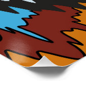 Kleurrijke Abstracte Liquid Drip Bold Stripe Moder Perfect Poster (Hoek)