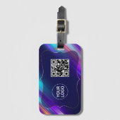 Kleurrijke Abstracte Logo QR-code Promoot Business Bagagelabel (Voorkant (verticaal))