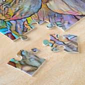 Kleurrijke Abstracte Lotus Flower | Uitdagend hard Legpuzzel (Zijkant)