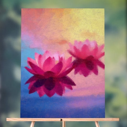Kleurrijke Abstracte Lotus Flowers Acryl Bord (Neutraal)