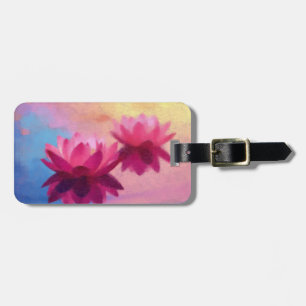 Kleurrijke Abstracte Lotus Flowers Bagagelabel