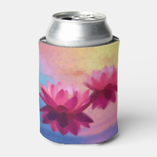 Kleurrijke Abstracte Lotus Flowers Blikjeskoeler (Blikje Voorkant)