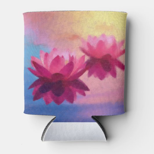 Kleurrijke Abstracte Lotus Flowers Blikjeskoeler (Voorkant)