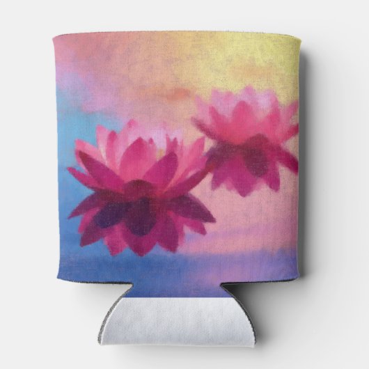 Kleurrijke Abstracte Lotus Flowers Blikjeskoeler (Achterkant)