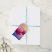 Kleurrijke Abstracte Lotus Flowers Cadeaulabel (Met Touw)