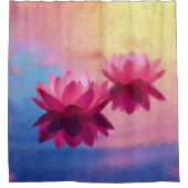 Kleurrijke Abstracte Lotus Flowers Douchegordijn (Voorkant)