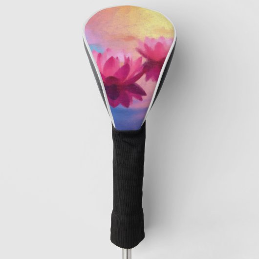 Kleurrijke Abstracte Lotus Flowers Golfheadcover (Voorkant)