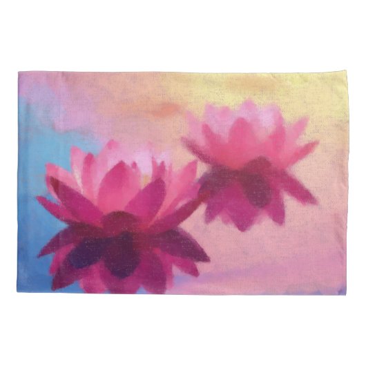 Kleurrijke Abstracte Lotus Flowers Kussensloop (Achterkant)