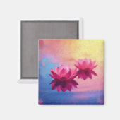 Kleurrijke Abstracte Lotus Flowers Magneet (Voorkant / Achterkant)