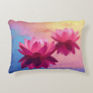 Kleurrijke Abstracte Lotus Flowers Modern Accent Kussen
