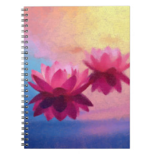 Kleurrijke Abstracte Lotus Flowers Notitieboek