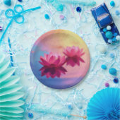 Kleurrijke Abstracte Lotus Flowers Papieren Bordje (Feest)