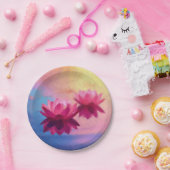 Kleurrijke Abstracte Lotus Flowers Papieren Bordje (Feest)