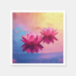Kleurrijke Abstracte Lotus Flowers Servet