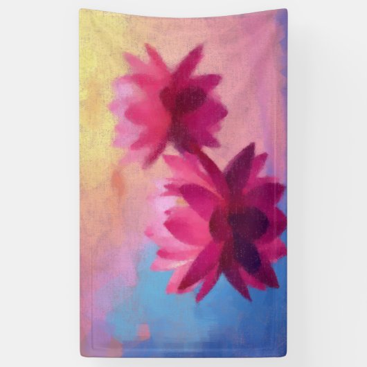 Kleurrijke Abstracte Lotus Flowers Spandoek (Verticaal)