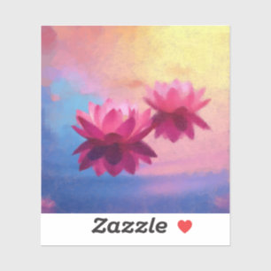 Kleurrijke Abstracte Lotus Flowers Sticker