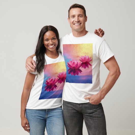 Kleurrijke Abstracte Lotus Flowers T-shirt (Unisex)