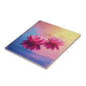 Kleurrijke Abstracte Lotus Flowers Tegeltje (Zijkant)