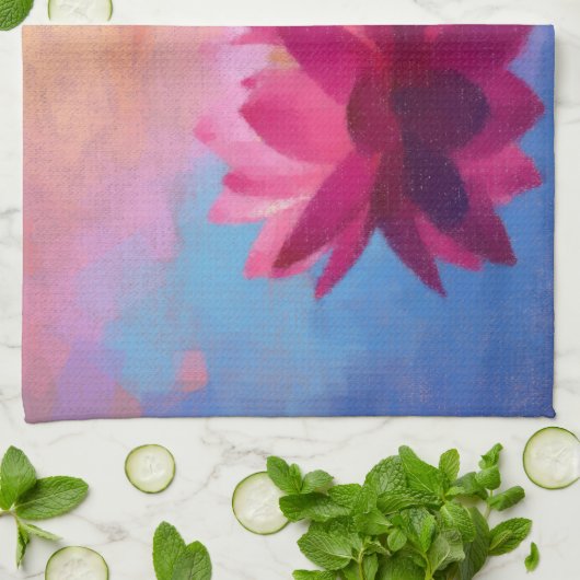 Kleurrijke Abstracte Lotus Flowers Theedoek (Gevouwen)