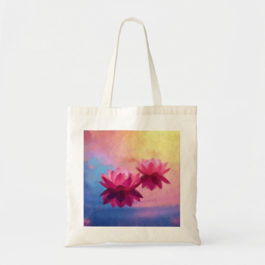 Kleurrijke Abstracte Lotus Flowers Tote Bag (Voorkant)