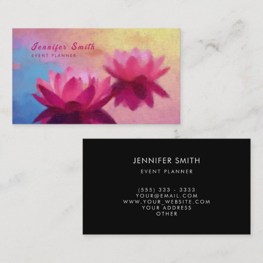 Kleurrijke Abstracte Lotus Flowers Visitekaartje (Voorkant / Achterkant)