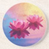 Kleurrijke Abstracte Lotus Flowers Zandsteen Onderzetter (Voorkant)