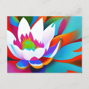 Kleurrijke Abstracte lotusbloem Briefkaart