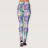 Kleurrijke Abstracte Luau Tropical Palm Trees Leggings (Achterkant)