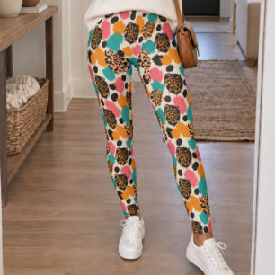 Kleurrijke Abstracte Luipaardprint Leggings