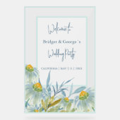 Kleurrijke abstracte madeliefje Frosted bruiloft W Acryl Bord (Voorkant)