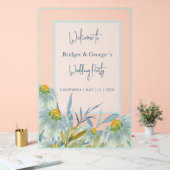 Kleurrijke abstracte madeliefje Frosted bruiloft W Acryl Bord (Huwelijk)