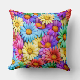 Kleurrijke Abstracte madeliefjes #37 - Kussen