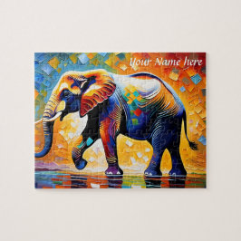 Kleurrijke Abstracte Majestic Elephant Legpuzzel